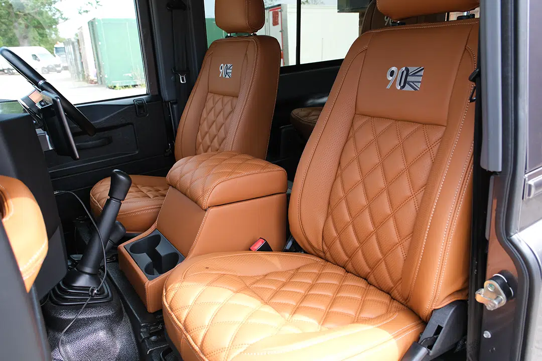Defender 90 retrimmed in Tan leather