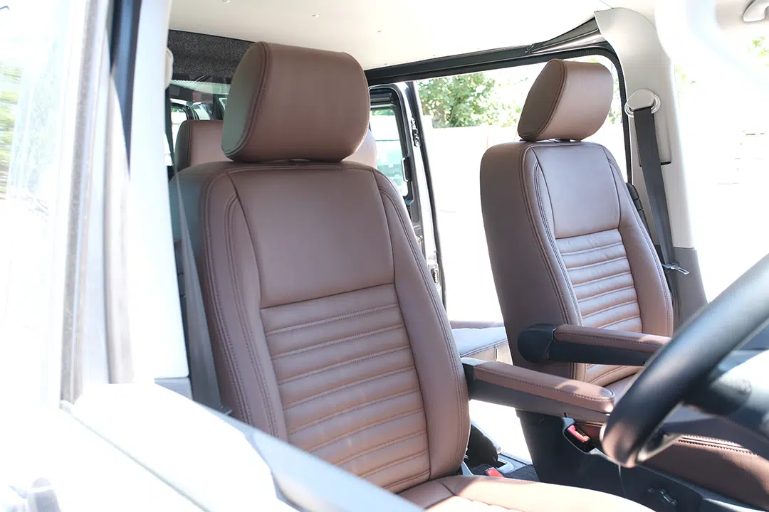VW Transporter retrimmed in Brown leather